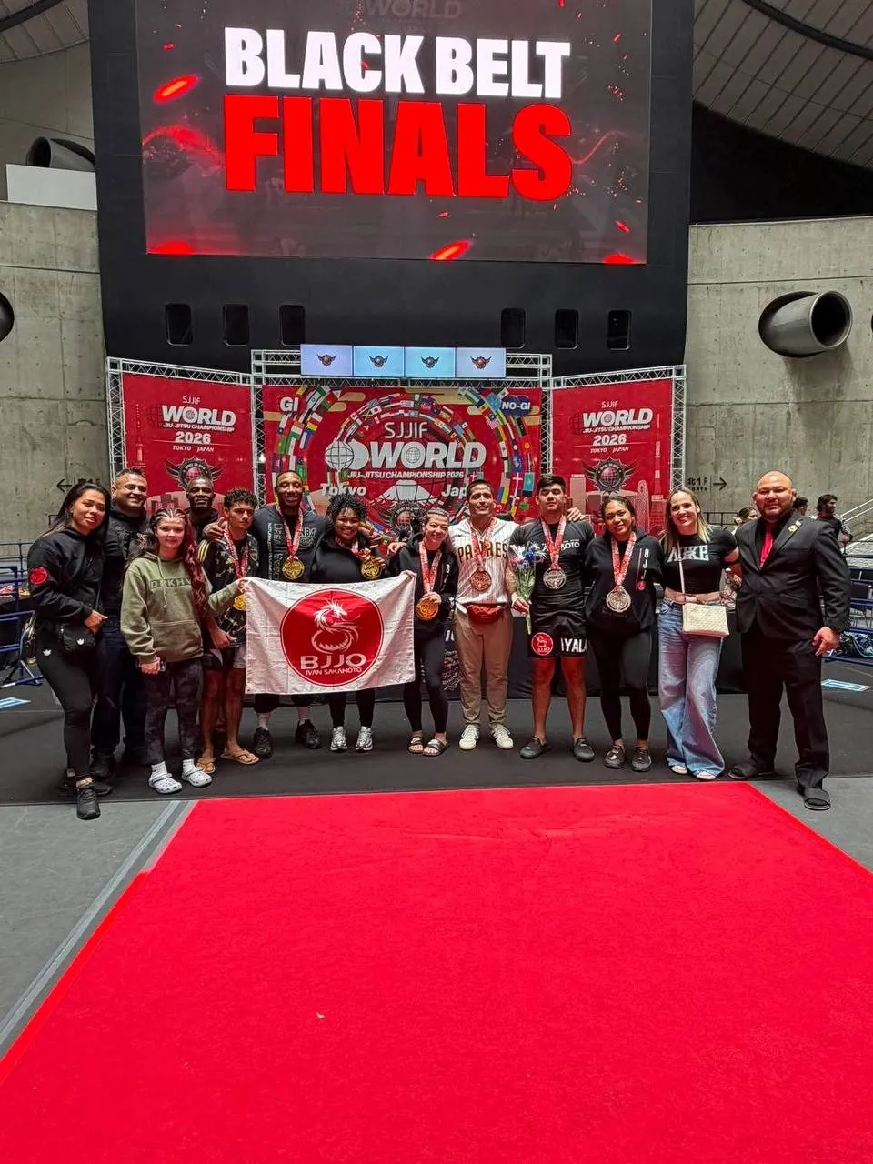 Team BJJO with medals at the SJJIF World Championship black belt finals in Tokyo